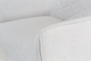 foto da poltrona sala giratória victoria na cor amêndoa e tecido bege focando no tecido em fundo branco