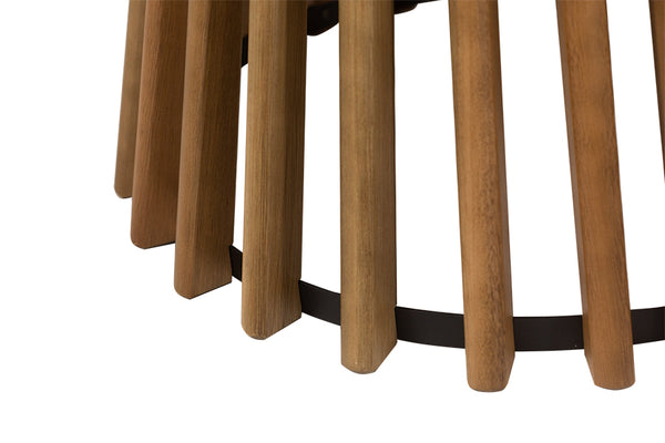 mesa de centro redonda de madeira para sala de estar didion detalhe pés