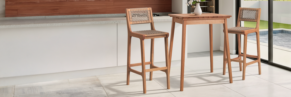 Área gourmet com mesa alta bistrô garden