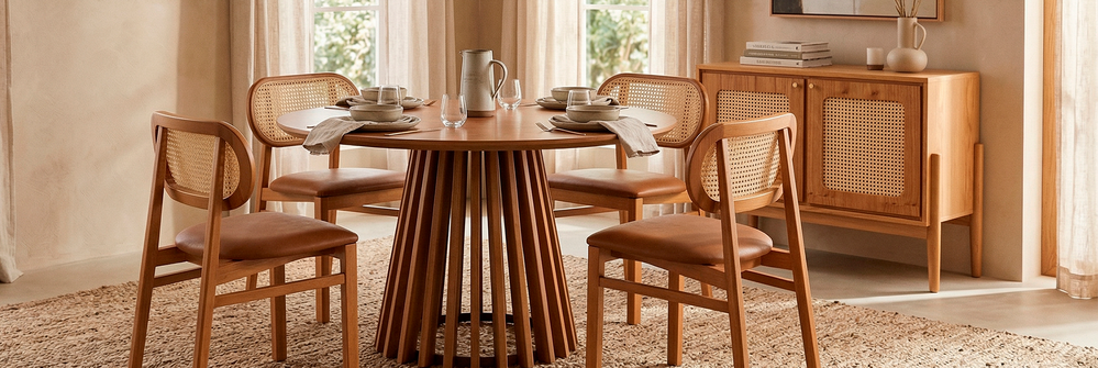 Sala de jantar os produtos mesa de jantar didion, cadeiras savoy e buffet grace..