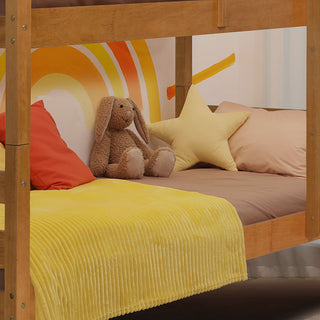 Quarto com beliche teen na cor cerezo