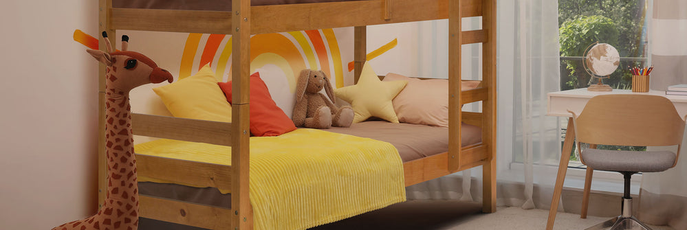 Quarto com beliche teen na cor cerezo