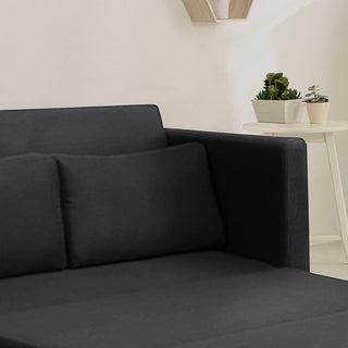 Sala de estar com sofá-cama vira na cor grafite