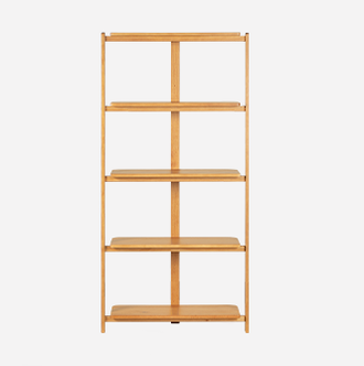 Estante de madeira para sala piccolo na cor nozes com 5 prateleiras