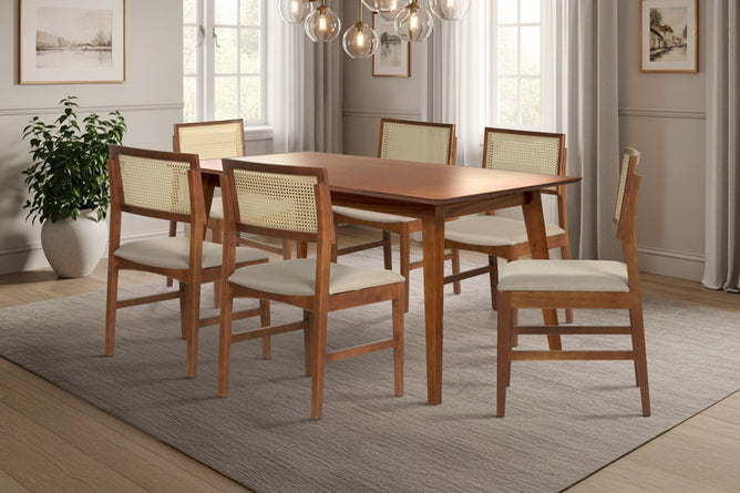 Mesa de Jantar 6 Lugares Lótus - Caramelo
