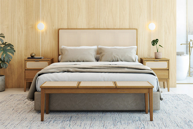 Ambiente Cabeceira de Cama Queen Size Serena 160 cm - Mel