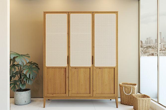Ambiente Guarda-Roupa 3 portas Serena 210x162x55 cm - Mel