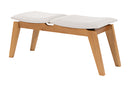 Banco de Madeira 2 lugares Aconchego 110x42 cm Mel e Tecido Creme