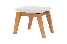 Banqueta de Madeira Aconchego 59x42 cm - Mel e Tecido Creme