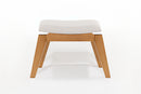 Banco de Madeira Aconchego 59x42 cm Mel e Tecido Creme frente