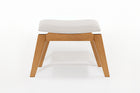 Banco de Madeira Aconchego 59x42 cm Mel e Tecido Creme frente