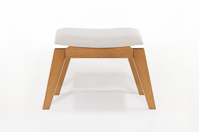 Banco de Madeira Aconchego 59x42 cm Mel e Tecido Creme frente