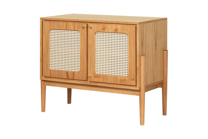 Buffet de madeita com portas em rattan