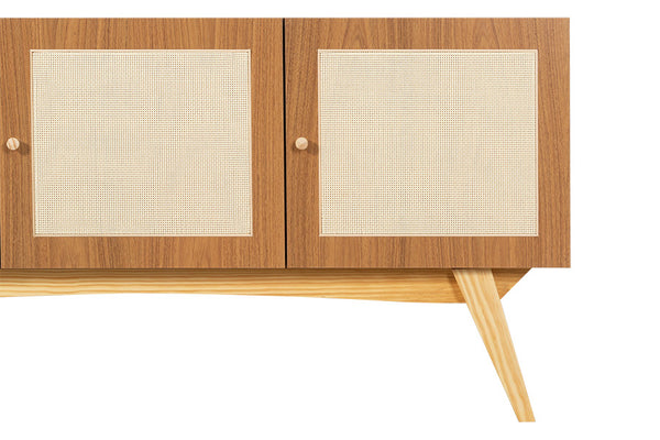 Buffet para Sala 3 Portas Bosco - Freijó e Natural detalhe porta