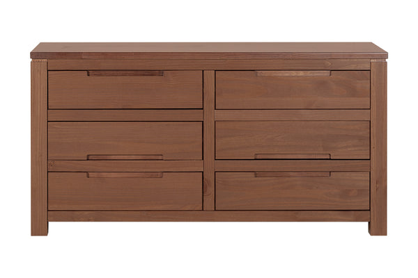 Cômoda para Quarto 6 Gavetas Sintonia - Amêndoa visto de frente