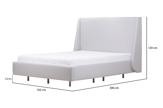 Cama de Casal Estofada Siena - Caqui com medidas
