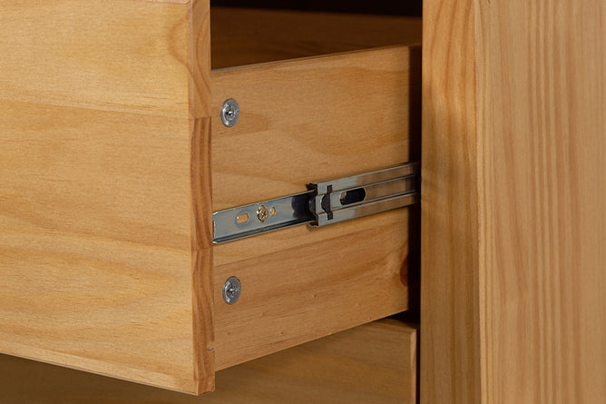 Cômoda para Quarto 3 Gavetas Lice Mel detalhe corrediça