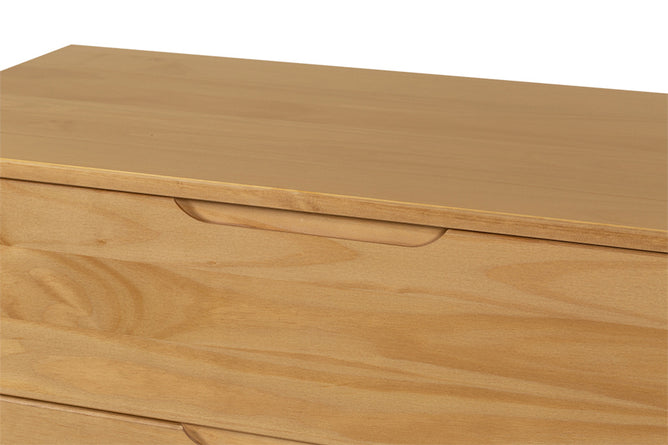 Cômoda para Quarto 3 Gavetas Lice Mel detalhe puxador
