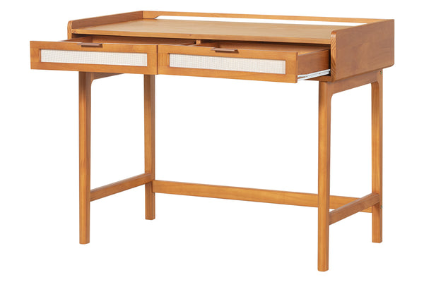 Escrivaninha com Gavetas Nora - Nozes com gavetas abertas