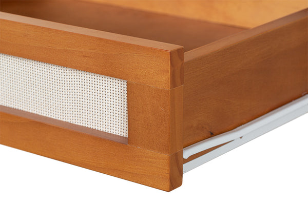 Escrivaninha com Gavetas Nora - Nozes detalhe corrediça