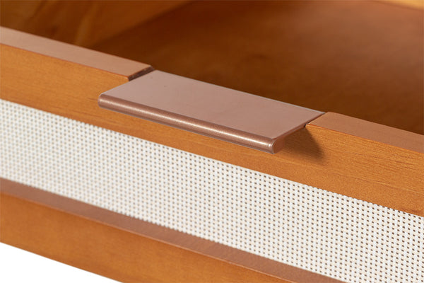 Escrivaninha com Gavetas Nora - Nozes detalhe puxador