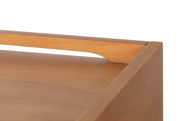 Escrivaninha com Gavetas Nora - Nozes detalhe travessa tampo