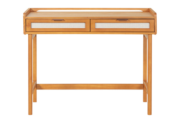 Escrivaninha com Gavetas Nora - Nozes vista de frente