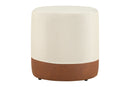Puff para Sala Modena Bege e Marrom 44x42x42 cm