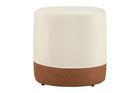 Puff para Sala Modena Bege e Marrom 44x42x42 cm
