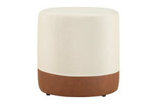Puff para Sala Modena Bege e Marrom 44x42x42 cm