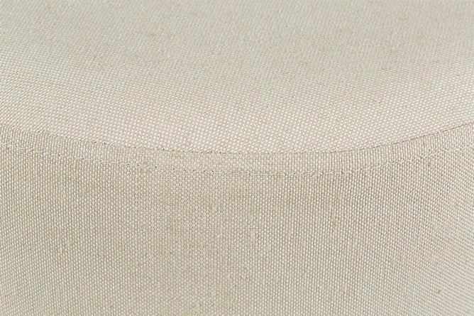 Puff para Sala Modena Bege e Marrom 44x42x42 cm detalhe tecido
