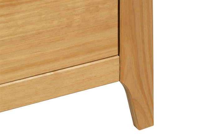Mesa de Cabeceira 2 Gavetas Lice Mel detalhe pés