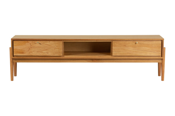 Rack para sala Grace visto de frente em fundo branco
