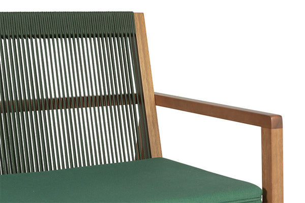 sofa 2 lugares oliva amêndoa e corda verde detalhe corda