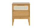 Mesa de Cabeceira 2 gavetas Serena 50x41,5 cm - Mel vista de frente