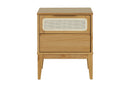 Mesa de Cabeceira 2 gavetas Serena 50x41,5 cm - Mel vista de frente