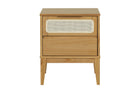 Mesa de Cabeceira 2 gavetas Serena 50x41,5 cm - Mel vista de frente