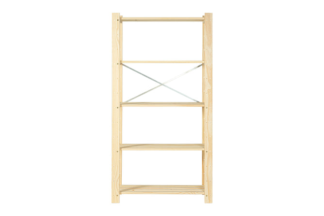 estante para livros legno completa cru vista de frente