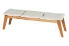 Banco de Madeira 3 lugares Aconchego 161x42 cm Mel e Tecido Creme