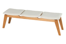 Banco de Madeira 3 lugares Aconchego 161x42 cm - Mel e Tecido Creme