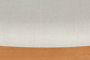 Banco de Madeira 3 lugares Aconchego 161x42 cm Mel e Tecido Creme detalhe tecido