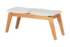 Banco de Madeira 2 lugares Aconchego 110x42 cm - Mel e Tecido Creme