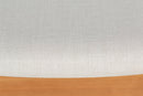 Banco de Madeira 2 lugares Aconchego 110x42 cm Mel e Tecido Creme detalhe tecido