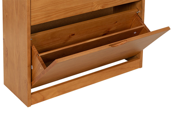 Sapateira de gaveta Liz cor nozes detalhe gaveta