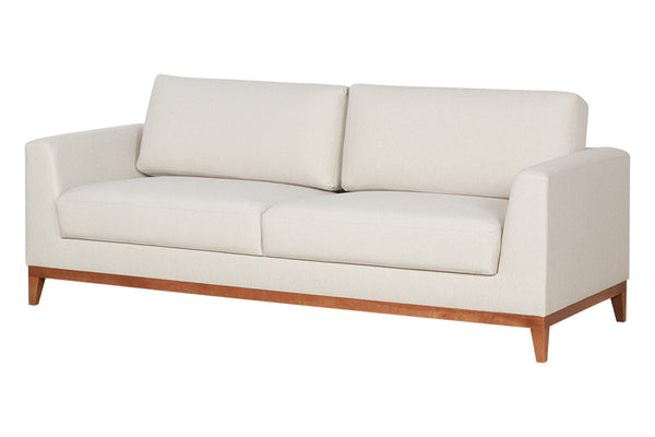 Sofá 3 Lugares Chanfrê 2,10 - Bege visto em diagonal