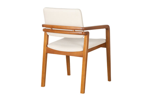 Cadeira de Jantar Estofada Aurora - Tecido Bege vista de costas