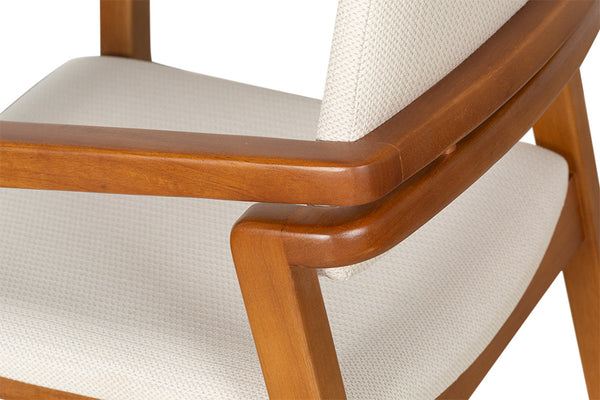 Cadeira de Jantar Estofada Aurora - Tecido Bege detalhe encosto