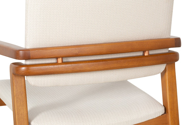 Cadeira de Jantar Estofada Aurora - Tecido Bege encosto