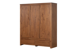Guarda-Roupa 3 Portas e 2 Gavetas Sintonia - Amêndoa