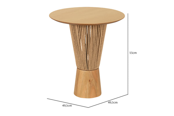 Mesa Lateral Alta Redonda Laccio 55 cm com medidas
